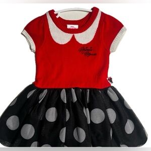 DISNEY- Minnie Mouse Sweater Dress, with Polka Dot Tutu